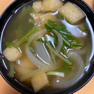 水菜入り豆板醤スープ